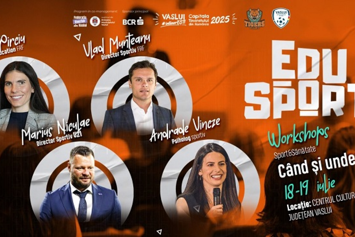 Tinerii sportivi invitați la workshop-ul EduSport: deschiderea are loc vineri, 18 iulie, ora 16!