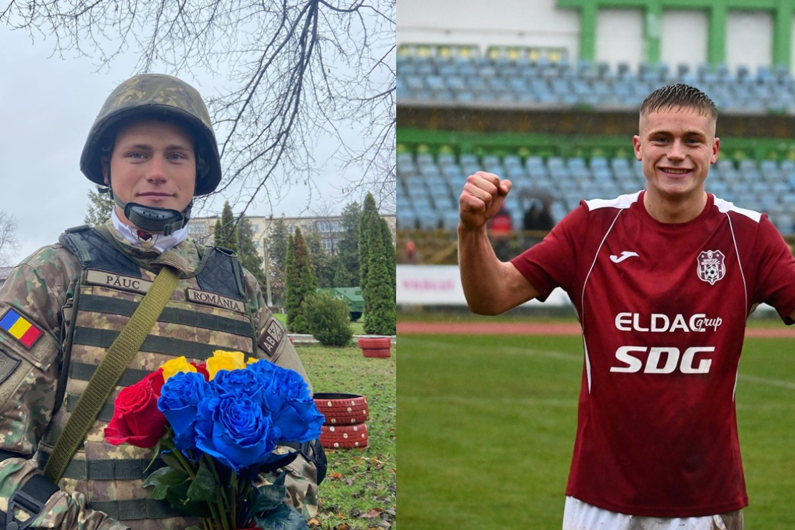 Denis Păuc a schimbat tricoul de fotbalist cu uniforma militară