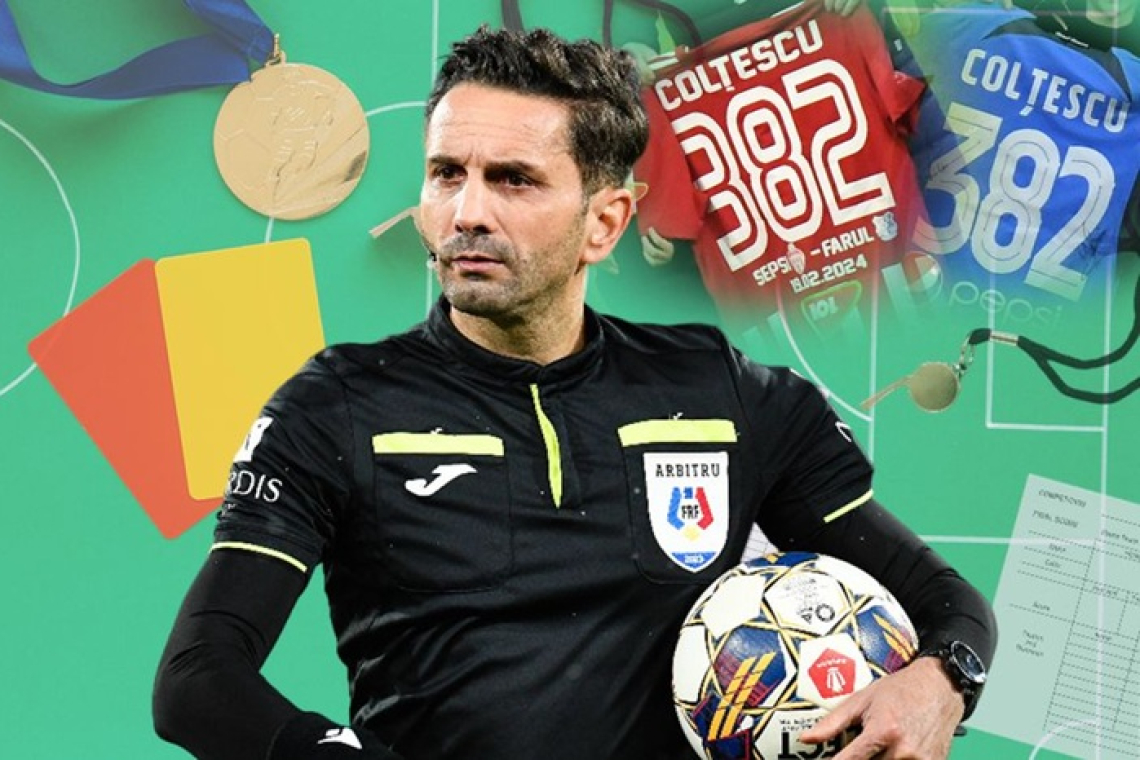 Sebastian Colțescu, primul arbitru cu 400 de meciuri în Liga I, vine la Vaslui