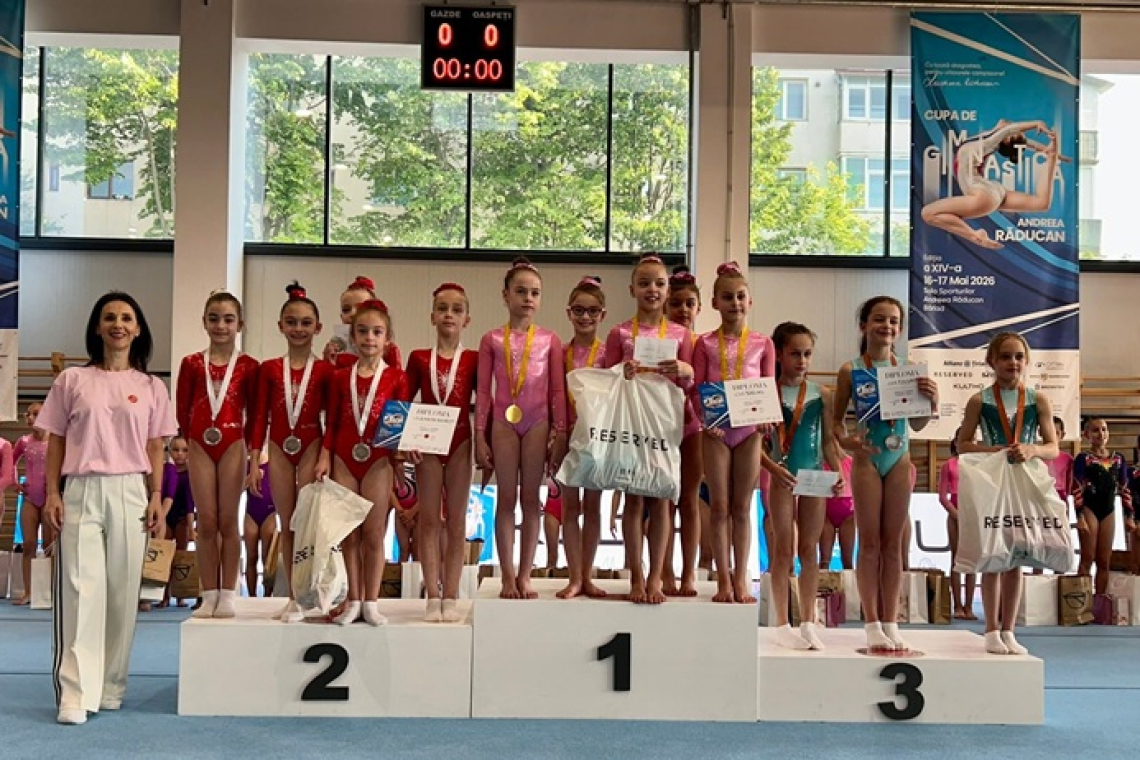 Gimnastele din Bârlad au strălucit la Cupa „Andreea Răducan”! 15 medalii și aur pe echipe pentru sportivele de la CSȘ Bârlad