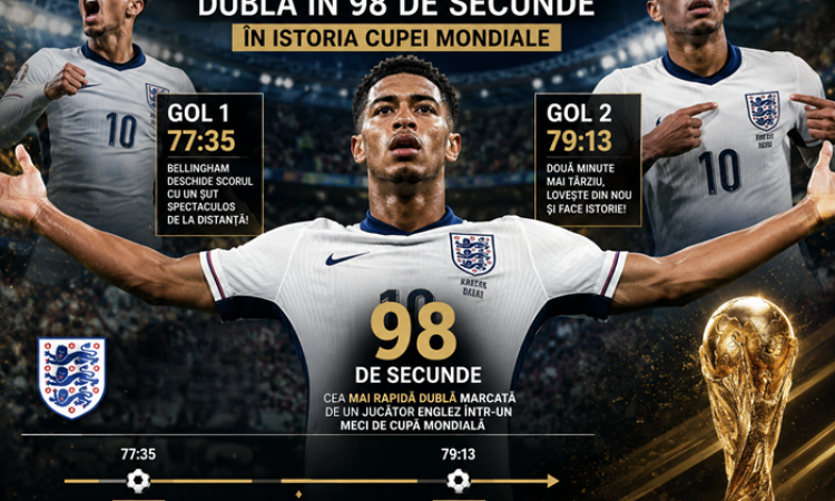 Mondialul la TV | Jude Bellingham, “dublă” fulgerătoare în 98 de secunde la Cupa Mondială