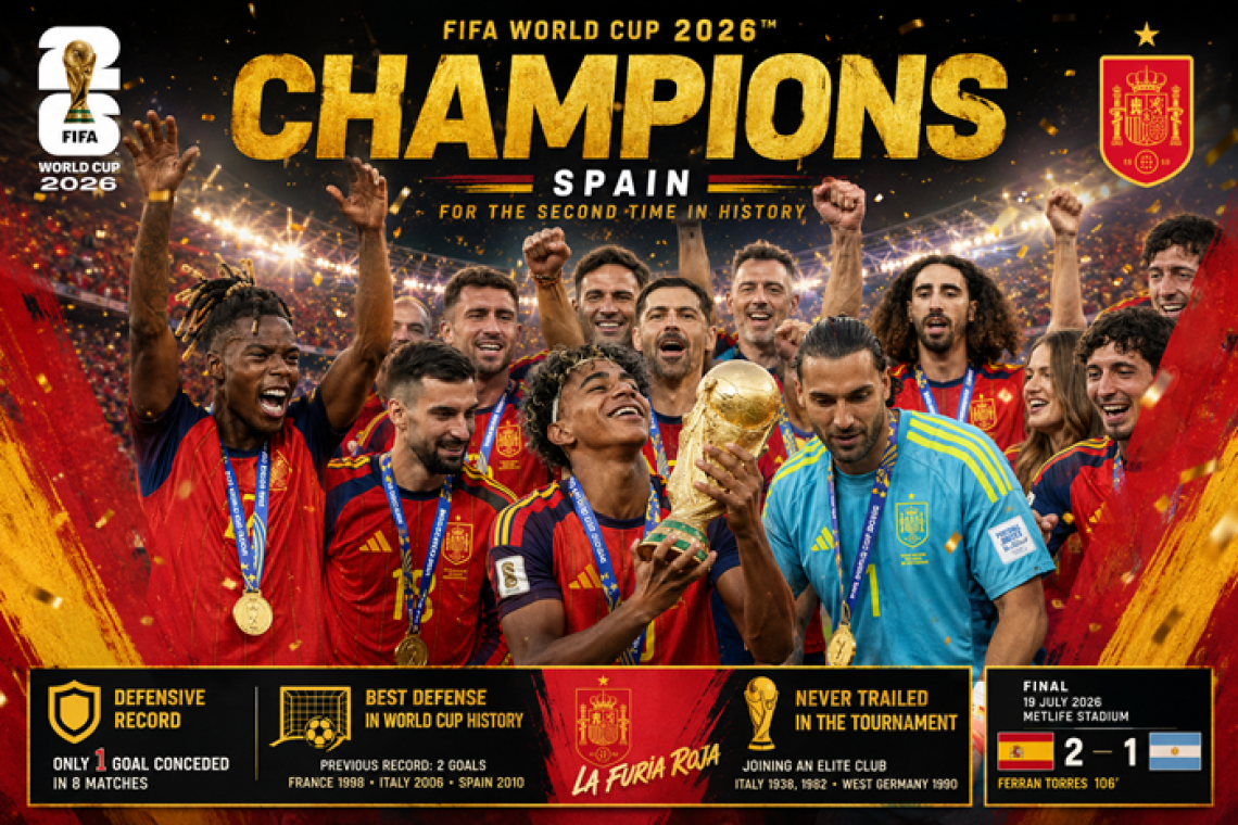 Spania, defensivă de fier! Campioana mondială a stabilit un record fantastic la Cupa Mondială 2026