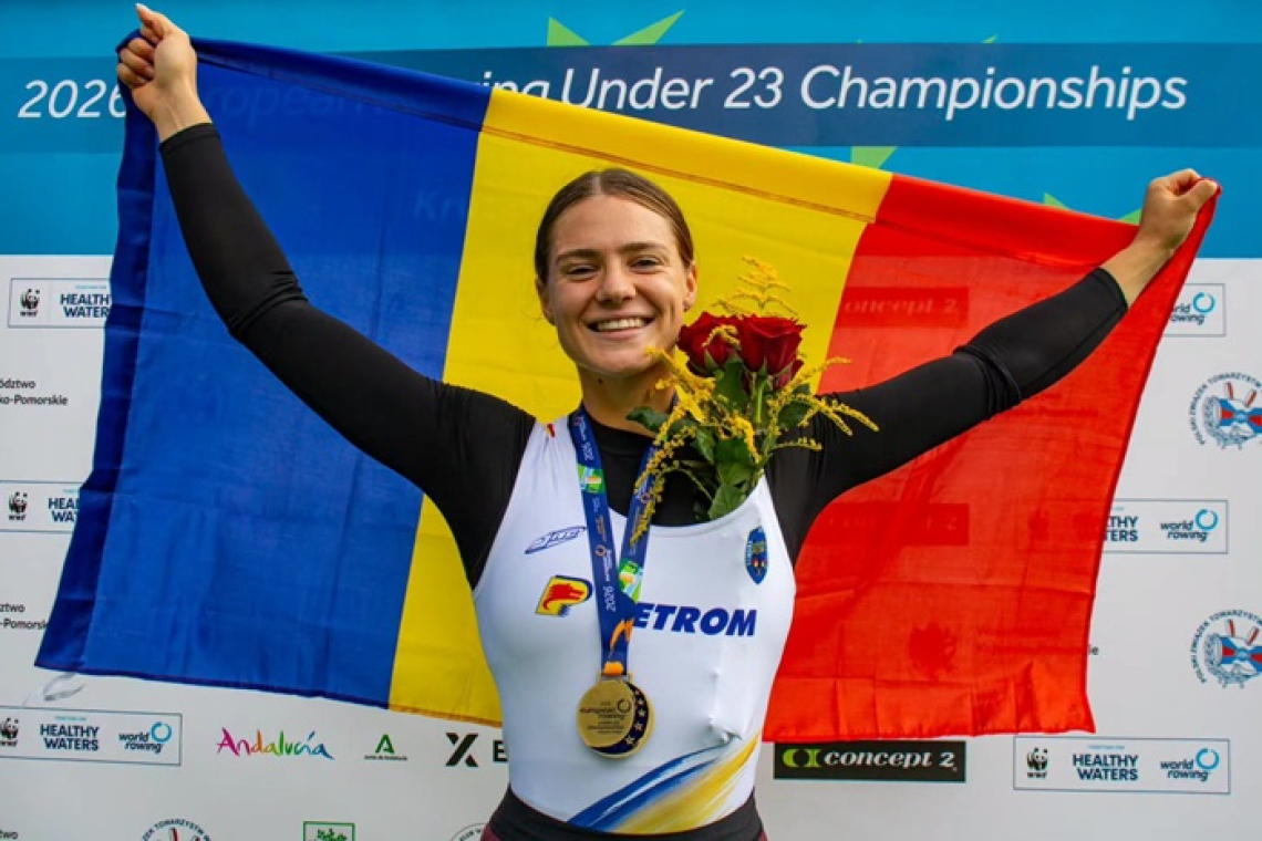 Bianca-Camelia Ifteni, campioană europeană U23 la schif simplu! Canotoarea din Pădureni, aur la Kruszwica
