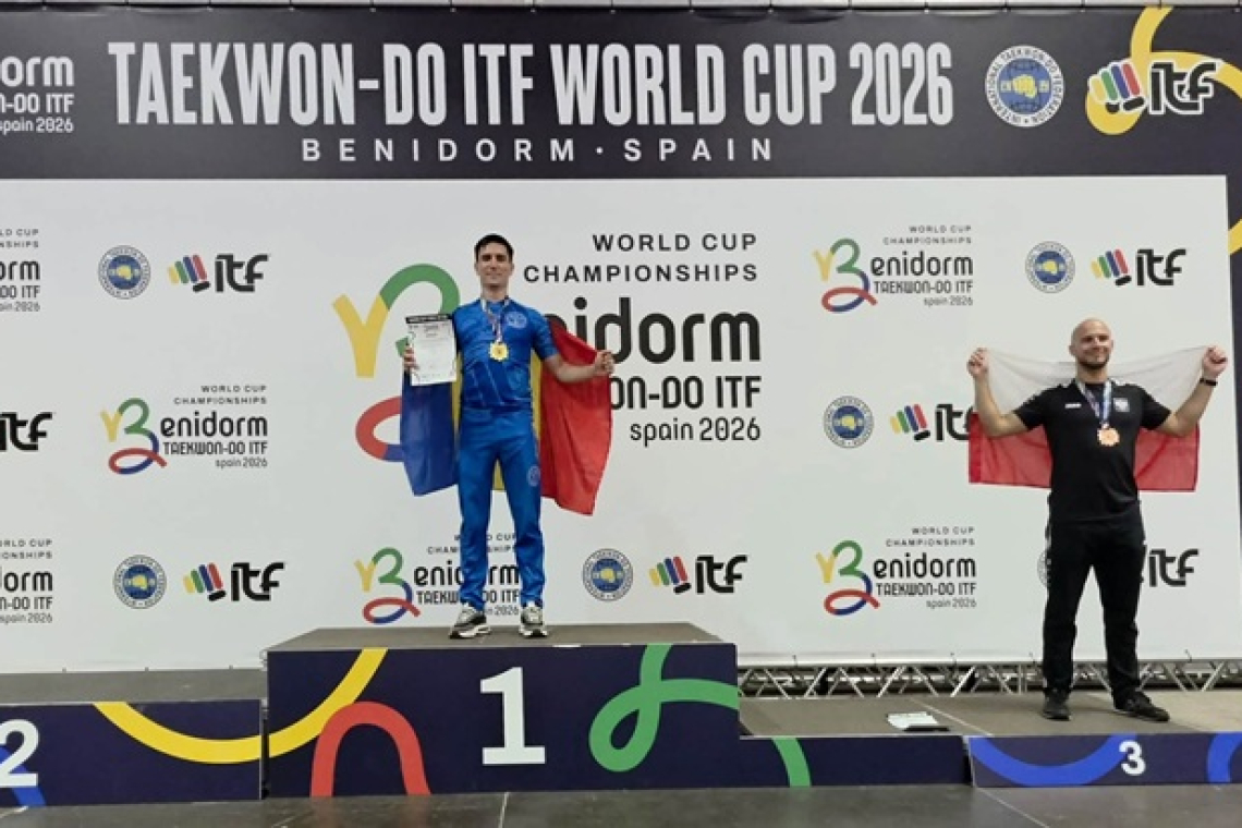 Andrei Chiriac, aur și record la Cupa Mondială de Taekwon-do ITF! Vasluianul a făcut istorie la Benidorm