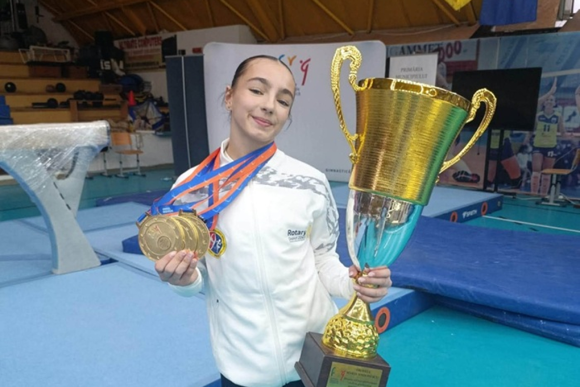 Miriam Giușcă, triplă campioană națională! Gimnasta din Bârlad a cucerit trei medalii de aur la Campionatul Național